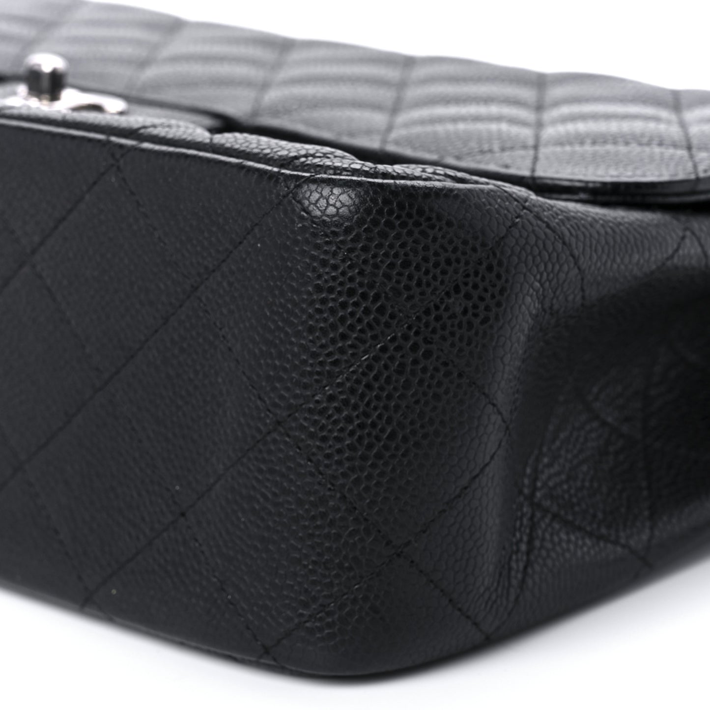 Caviar Quilted Jumbo Double Flap Black