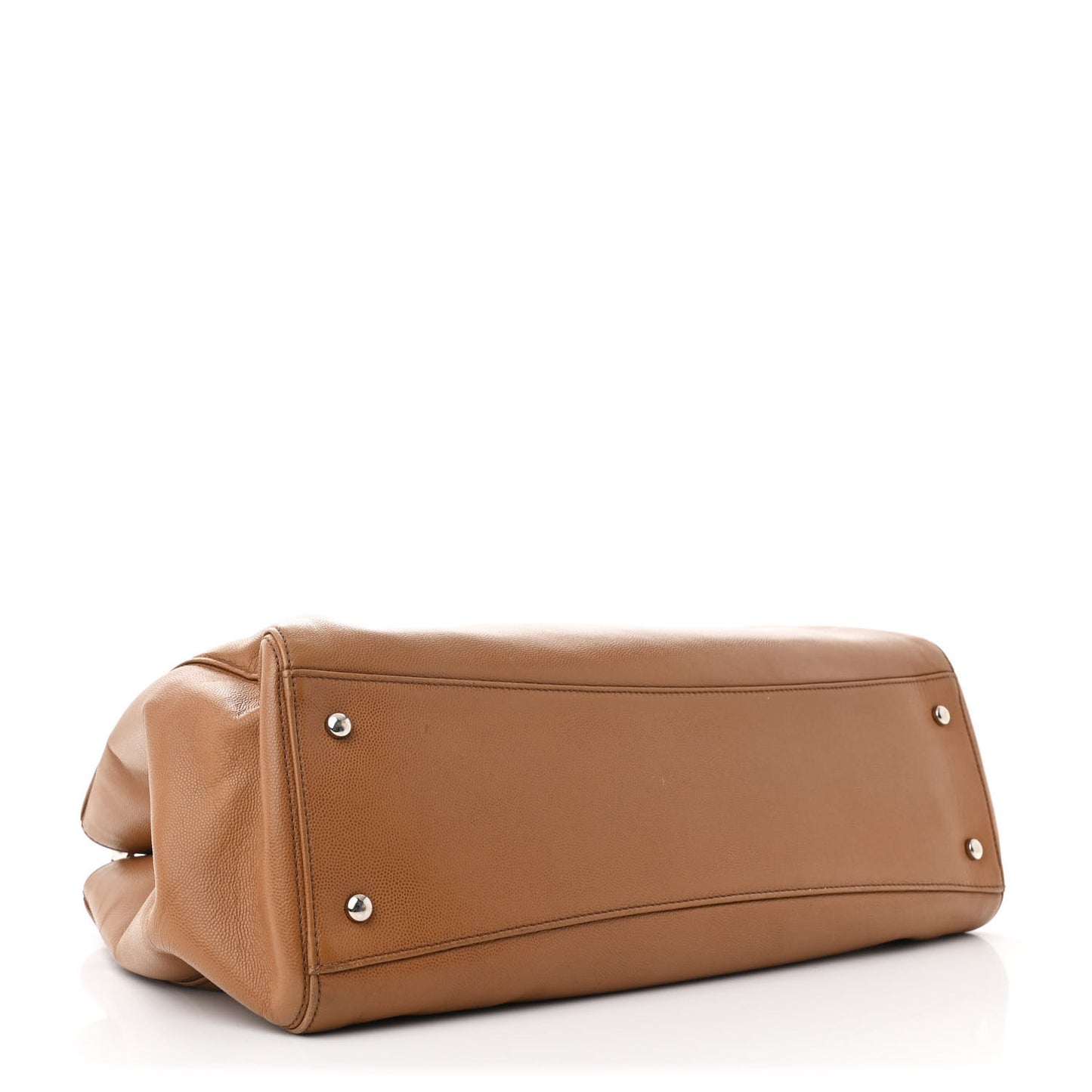 Caviar Medium Cerf Executive Shopper Tote Dark Beige