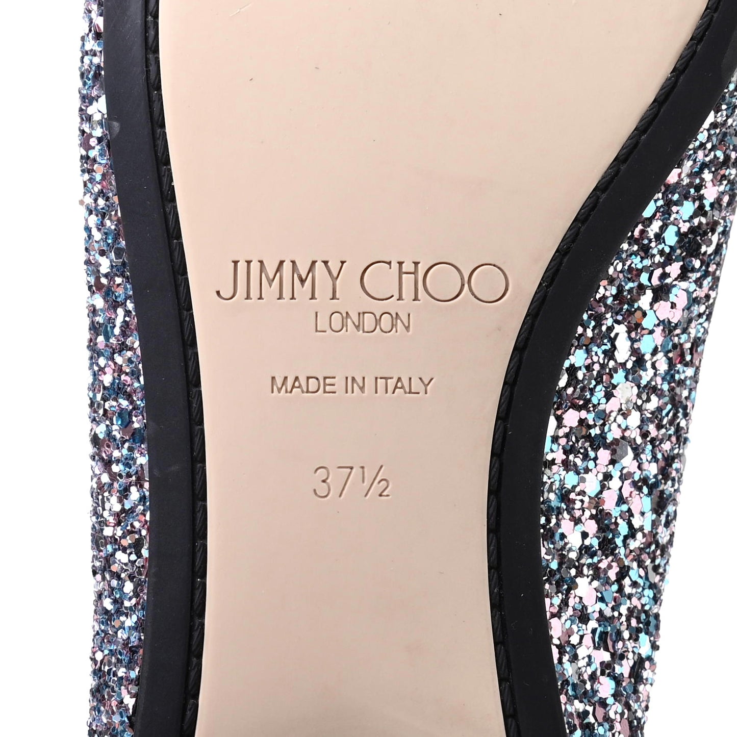 Coarse Glitter Fabric Ballet Flats 37.5 Blue