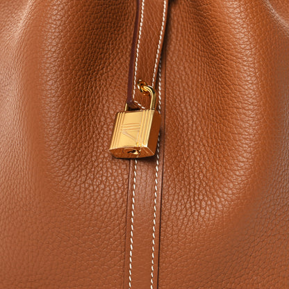 Hermes Taurillon Clemence Picotin Lock 22 MM Gold 8 of 13