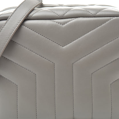 Saint Laurent Calfskin Y Quilted Monogram Small Loulou Bowling Bag Light Gray 8 of 10