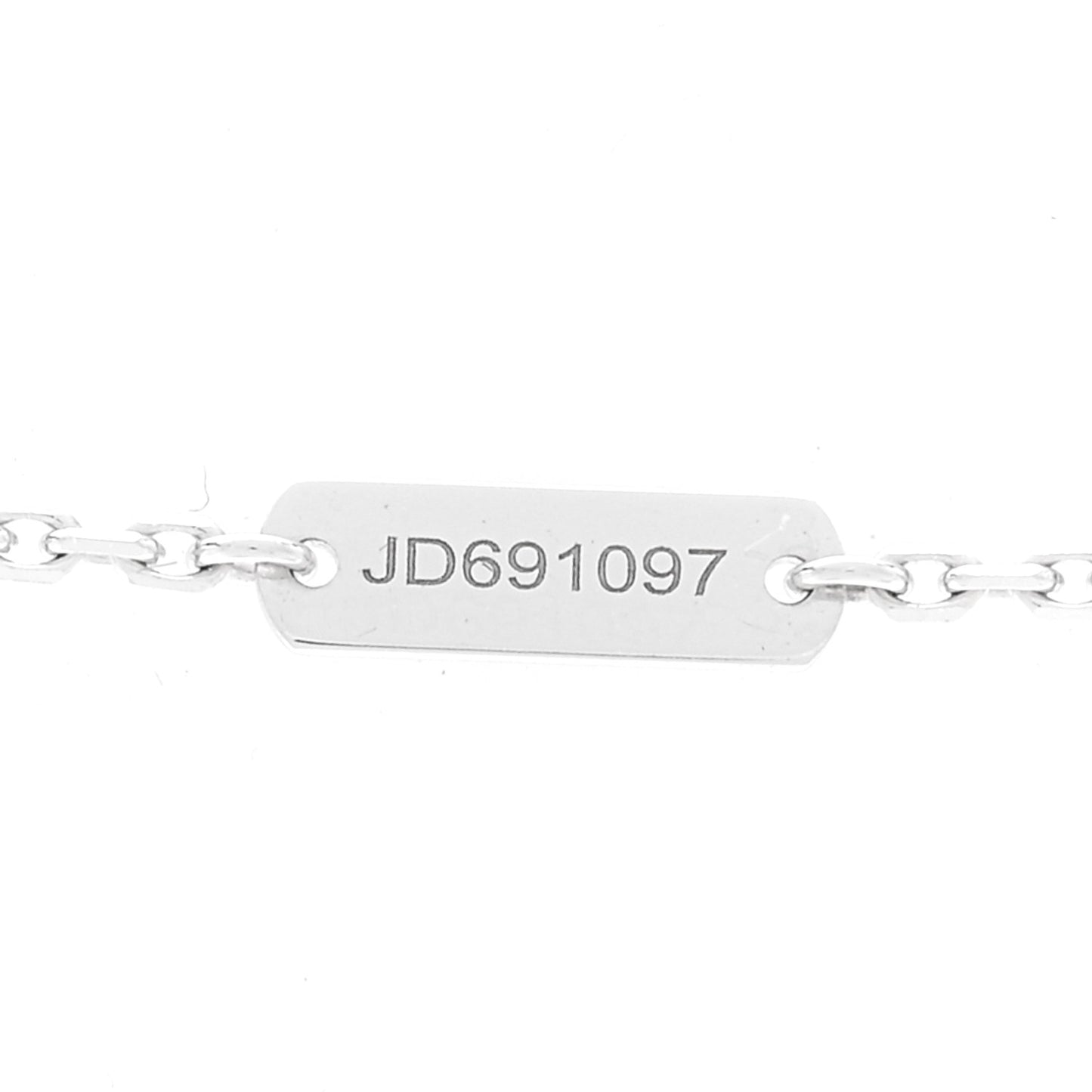 18K White Gold Guilloche Vintage Alhambra Pendant Necklace