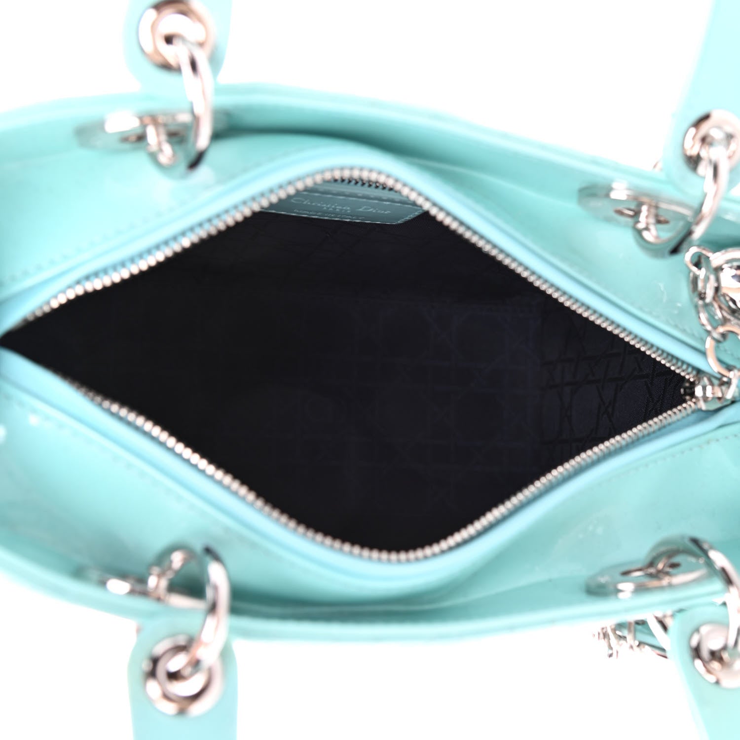 Christian Dior Patent Cannage Medium Lady Dior Light Blue 4 of 5