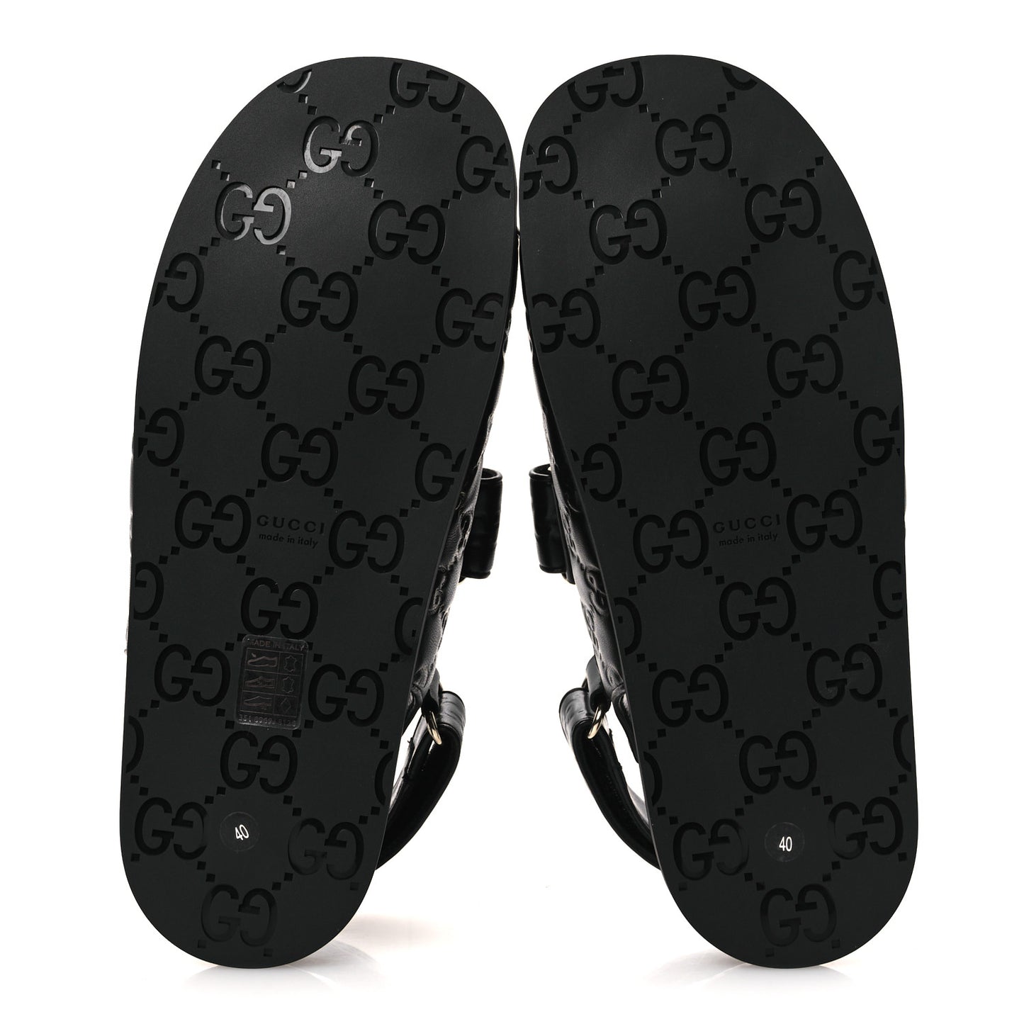 Guccissima GG Embossed Womens Sandals 40 Black
