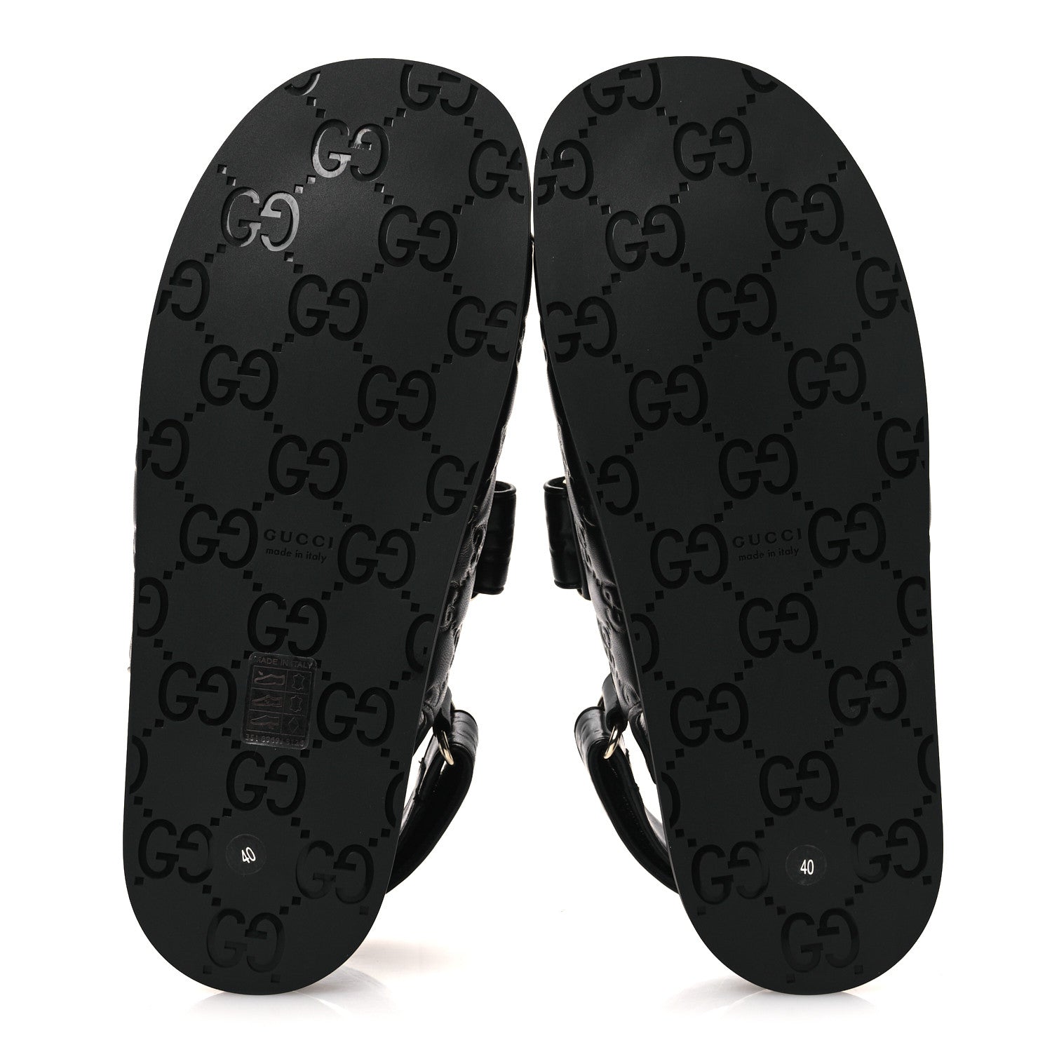 Gucci Guccissima GG Embossed Womens Sandals 40 Black 7 of 11