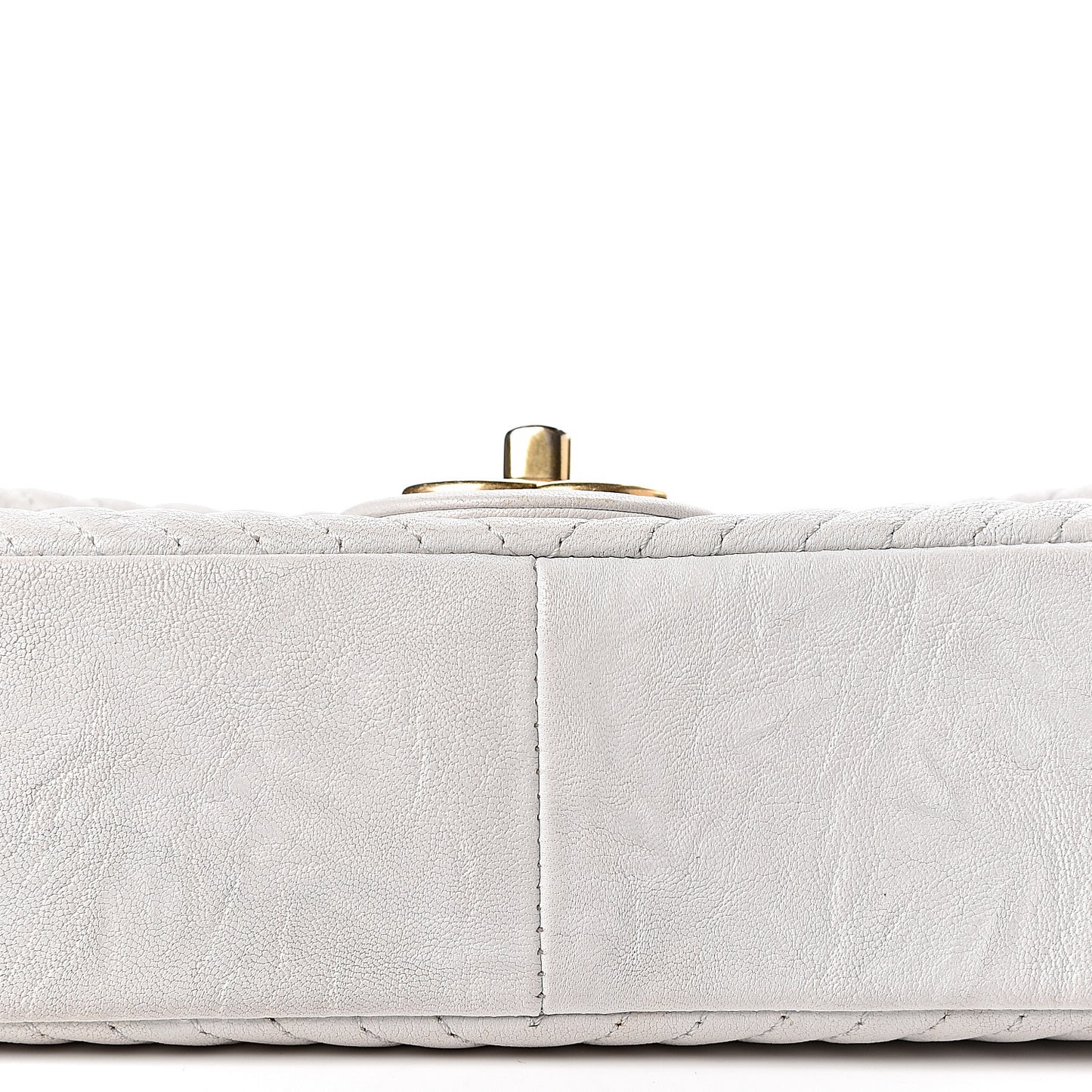 Calfskin Surpique Chevron Small Flap White