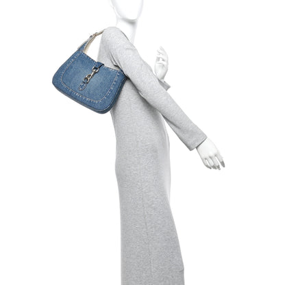 Gucci Denim Small Jackie Shoulder Bag Blue Denim 2 of 10