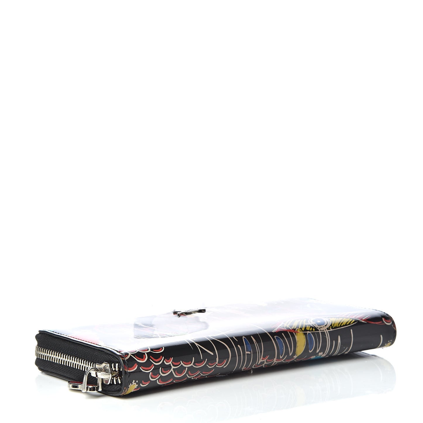 Patent Loubitag Graffiti Panettone Zip Wallet Black