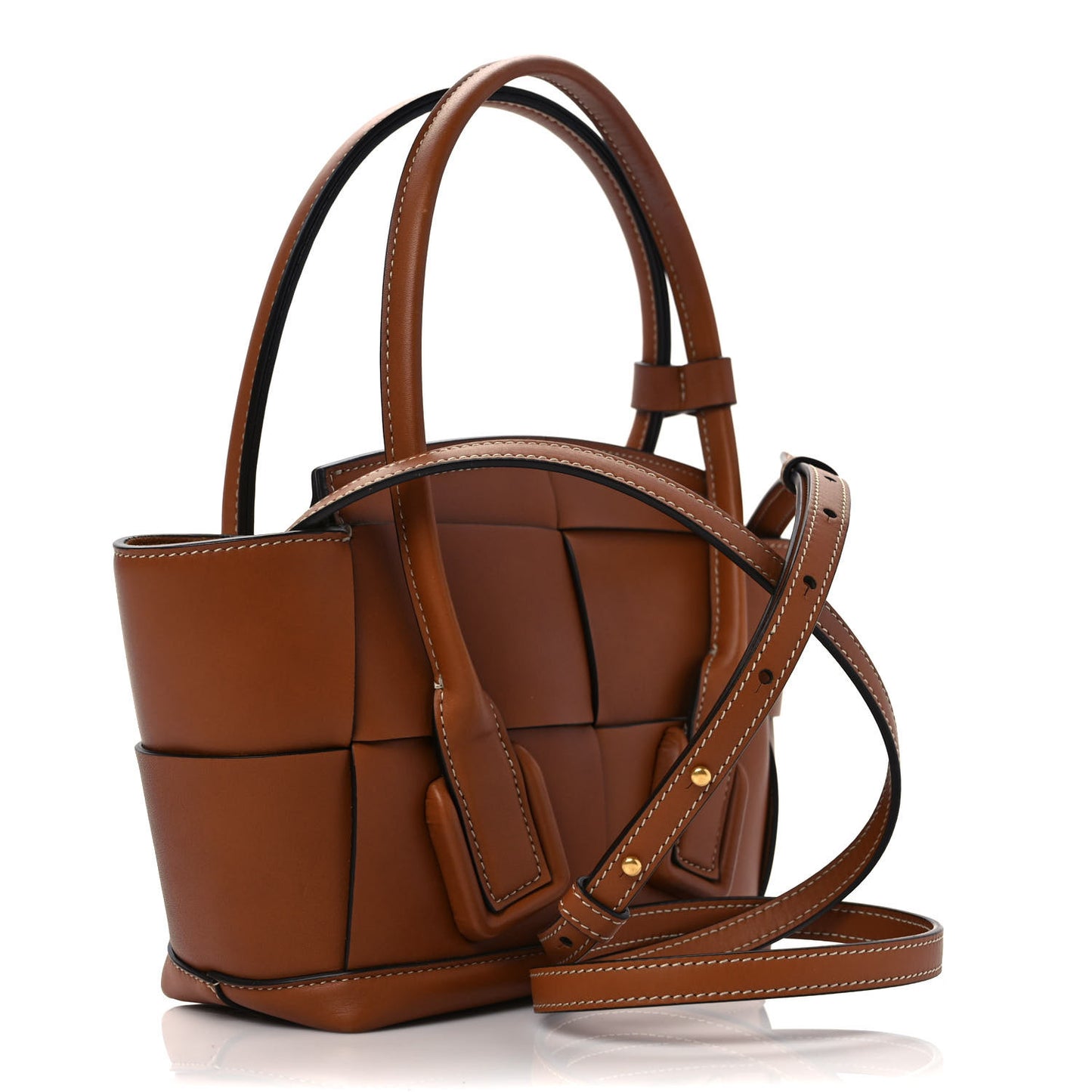 French Calfskin Maxi Intrecciato Mini Arco Wood