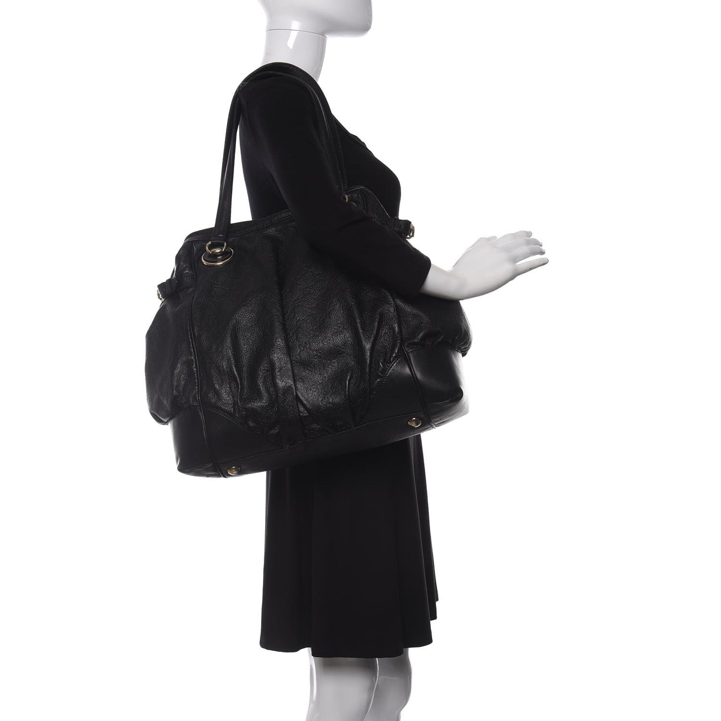 Guccissima Large Full Moon Tote Black