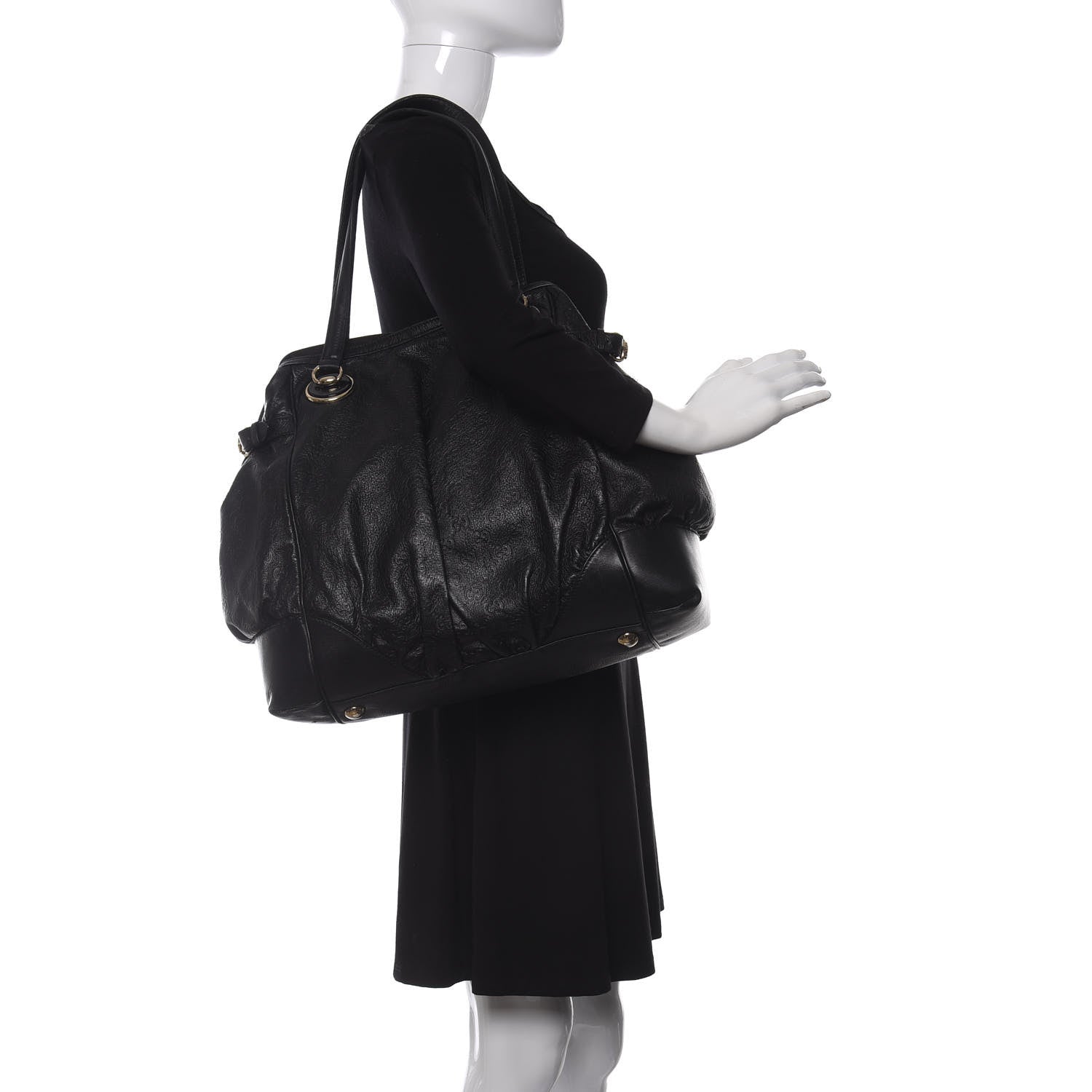 Gucci Guccissima Large Full Moon Tote Black 2 of 11