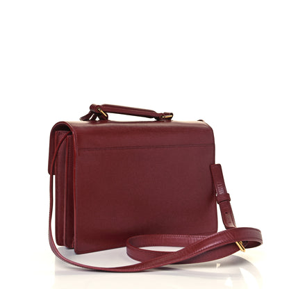 Saint Laurent Smooth Calfskin Medium High School Satchel Red 3 of 11