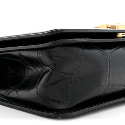 Chanel Calfskin Crocodile Embossed Graffiti Cocodile Medium Boy Flap Black 9 of 11