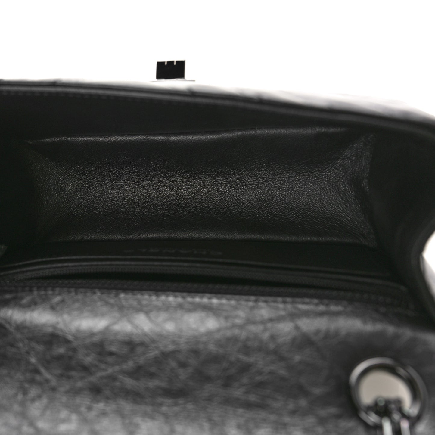 Aged Calfskin Chevron Quilted 2.55 Reissue Mini Flap So Black