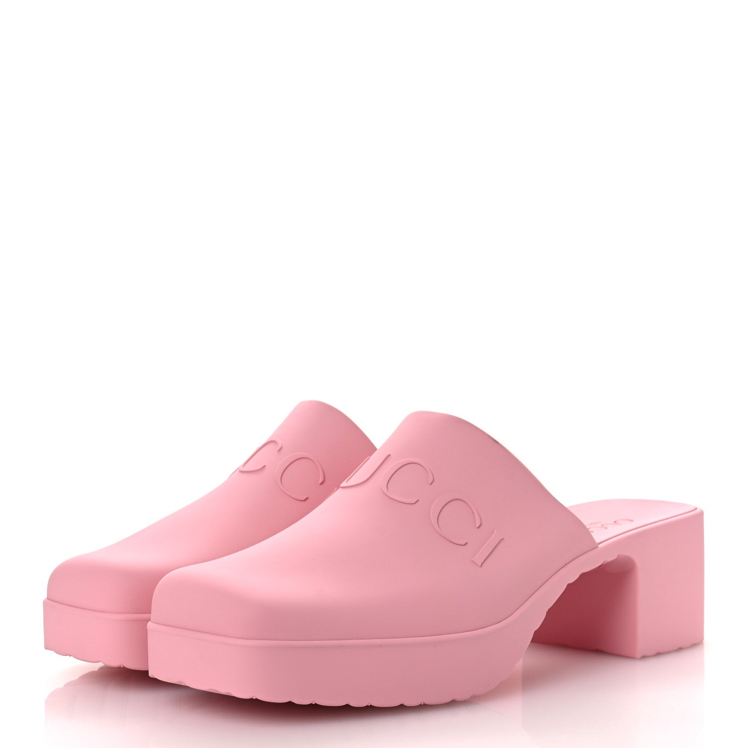 Gucci Rubber Gucci Logo Womens Platform 20/60mm Slide Sandals 41 Wild Rose 4 of 12