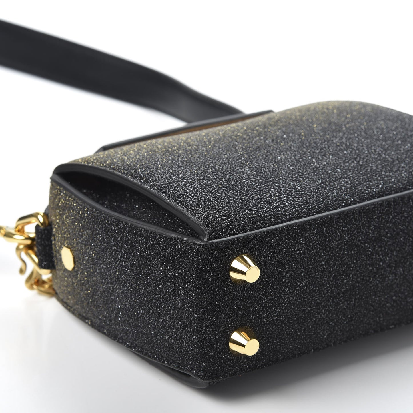 Glitter Degrade Box Shoulder Bag 16 Black Gold