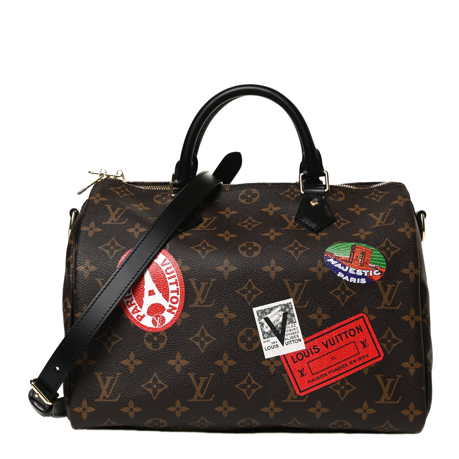 Louis Vuitton Monogram My World Tour Speedy Bandouliere 30 Black 1 of 10