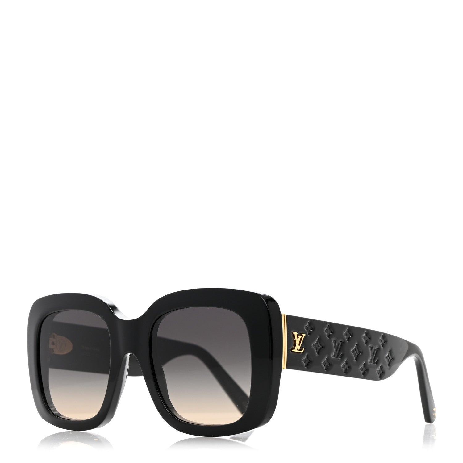 Louis Vuitton Acetate LV Empreinte Square Sunglasses Z1611E Black 1 of 7