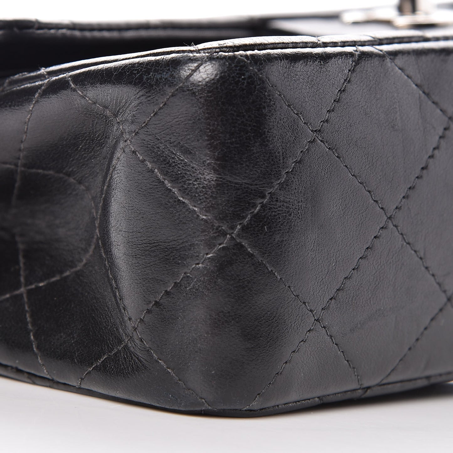 Lambskin Quilted Small Double Flap Black