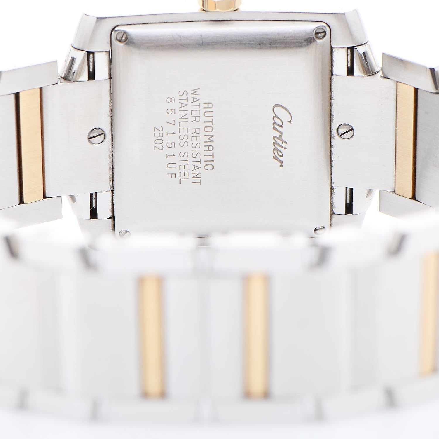 Cartier Stainless Steel 18K Yellow Gold 28mm Tank Francaise Automatic Watch 5 of 9