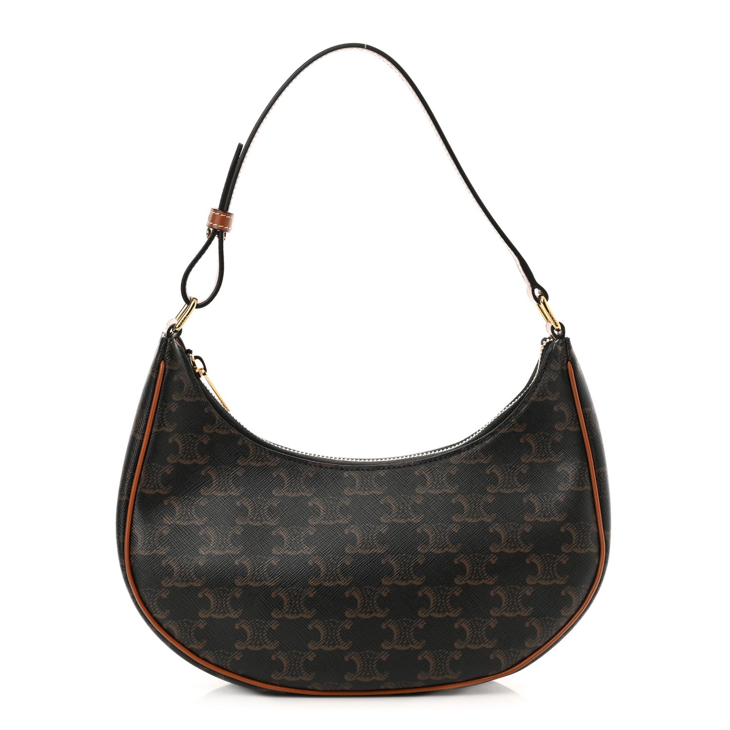 Triomphe Canvas Calfskin Ava Shoulder Bag Tan