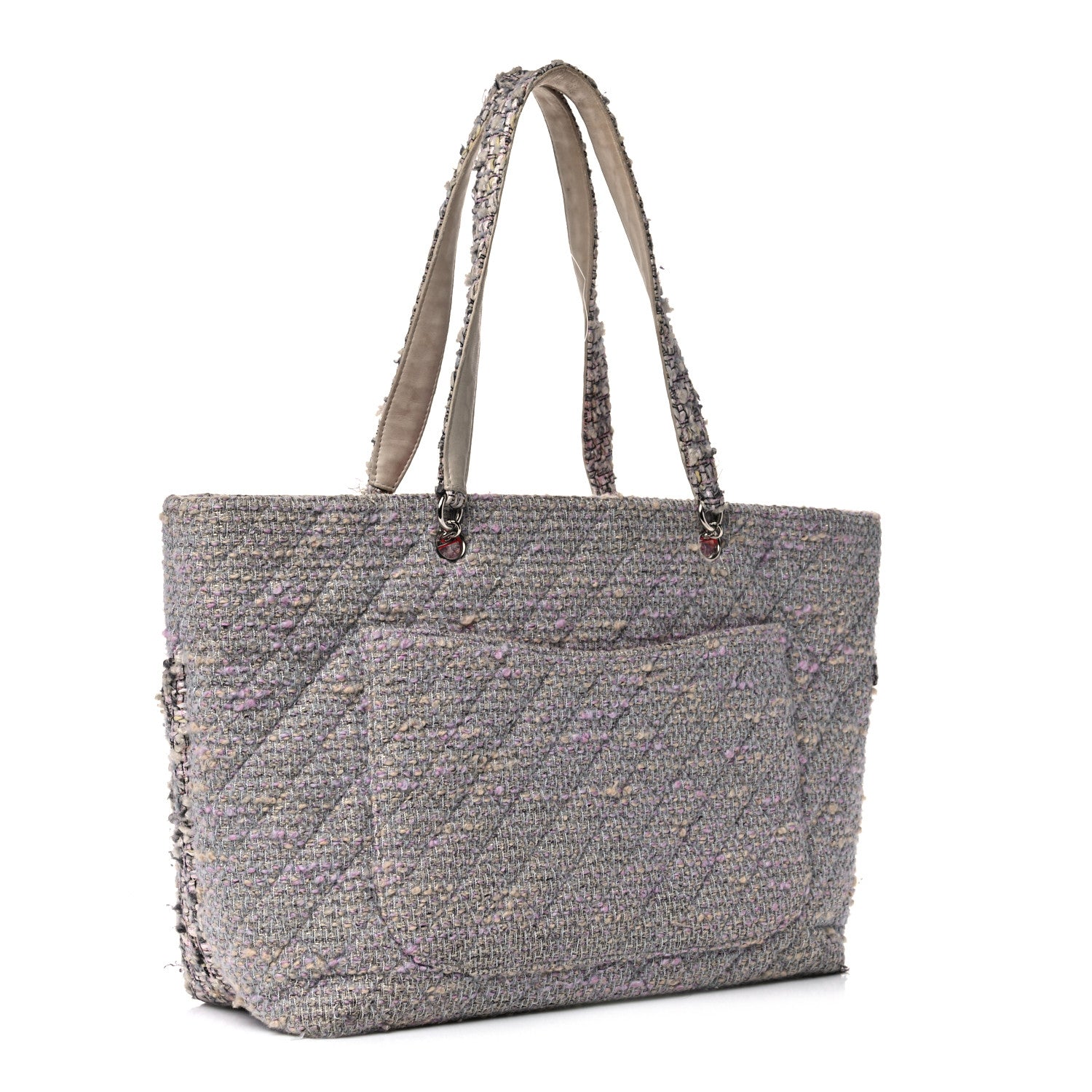 Chanel Tweed Quilted Cambon Tote Grey 2 of 11