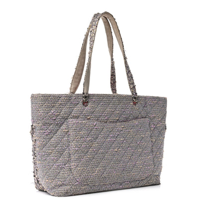 Chanel Tweed Quilted Cambon Tote Grey 2 of 11