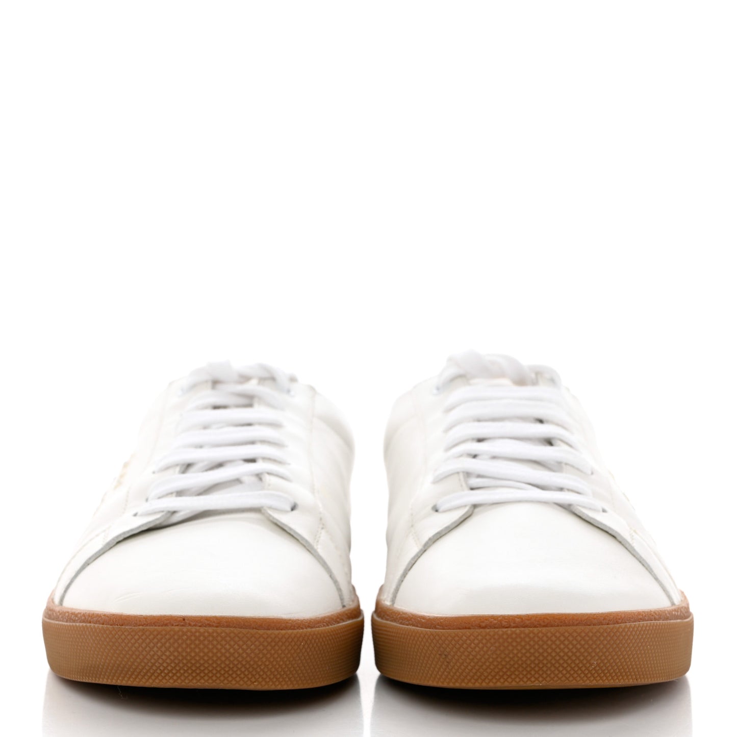 Calfskin Embroidered Mens Court Classic Sneakers 44 White