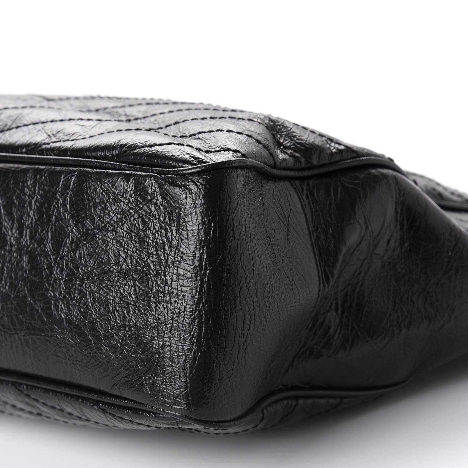 Saint Laurent Crinkled Calfskin Matelasse Monogram Large Niki Shopping Tote Bag Black 7 of 10