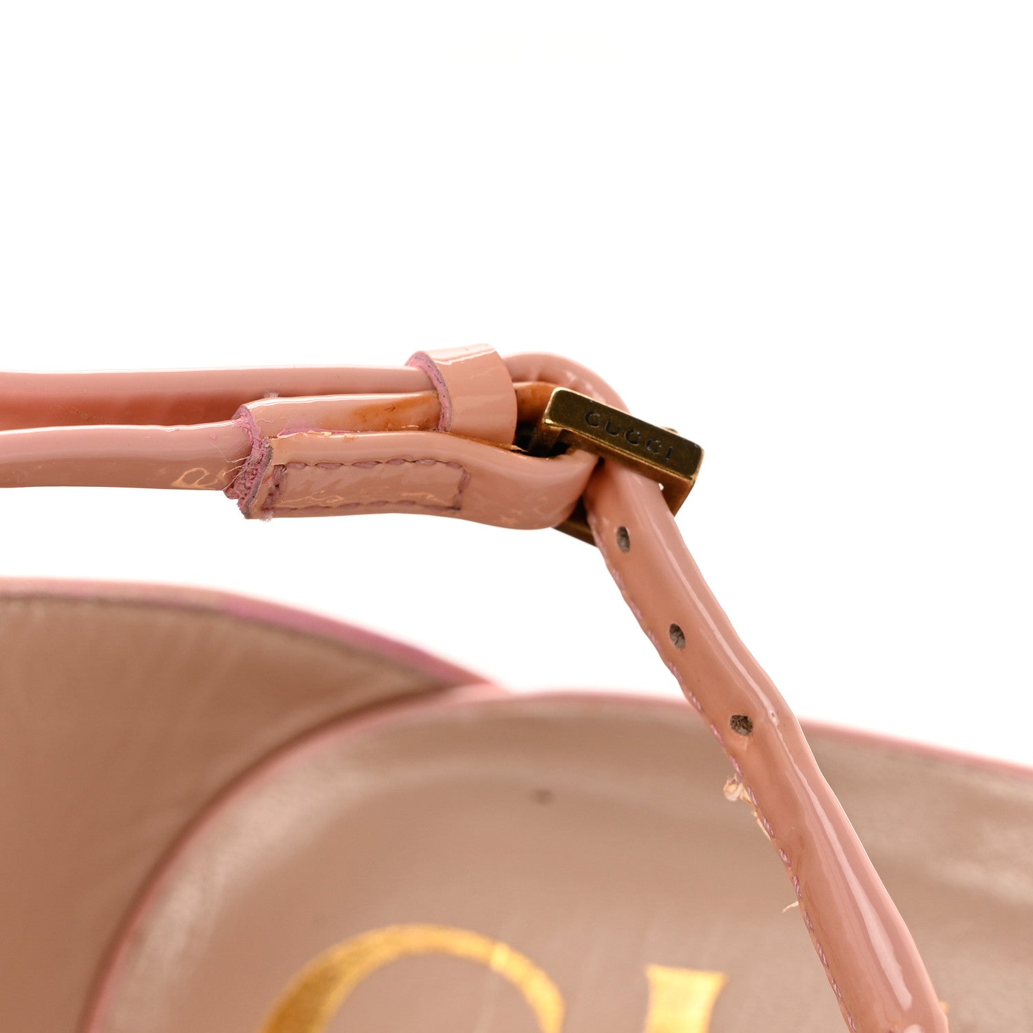 Gucci Patent Crystal Removable Bow Sandals 38.5 Sugar Pink 8 of 8