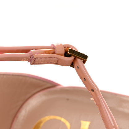 Gucci Patent Crystal Removable Bow Sandals 38.5 Sugar Pink 8 of 8