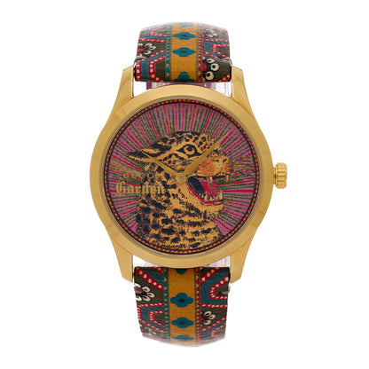 Gucci Stainless Steel Canvas 38mm Le Marche Des Merveilles Bengal Tiger Quartz Watch 1 of 4