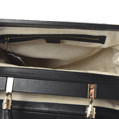 Gucci Calfskin Bold Bamboo Medium Top Handle Bag Black 5 of 11