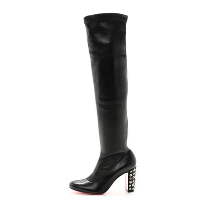 Christian Louboutin Nappa Spiked Study Stretch 85 Over The Knee Boots 35.5 Black 1 of 7