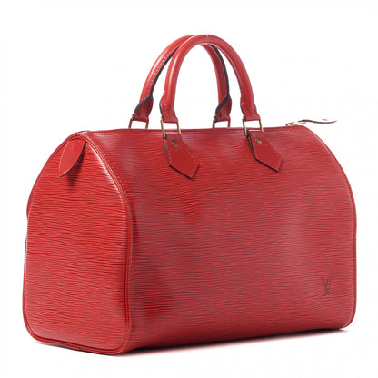 Louis Vuitton Epi Speedy 30 Castillan Red 2 of 9