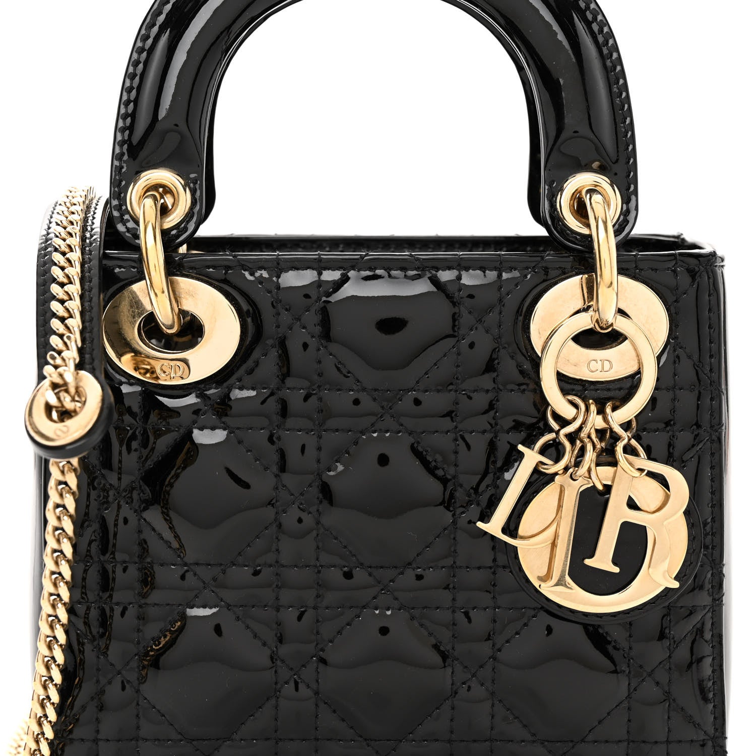 Christian Dior Patent Cannage Mini Lady Dior Black 7 of 9