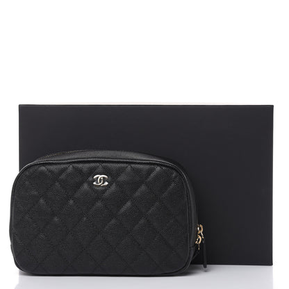 Chanel Caviar Quilted Curvy Pouch Cosmetic Case Black 10 of 10