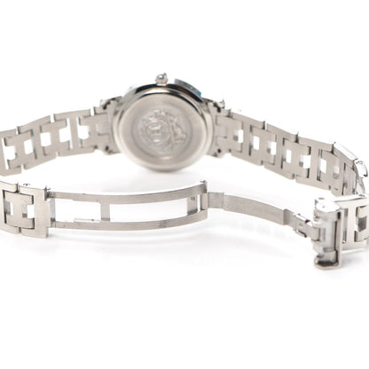 Hermes Stainless Steel Diamond Mother of Pearl 24mm Clipper Quartz Watch 5 of 6