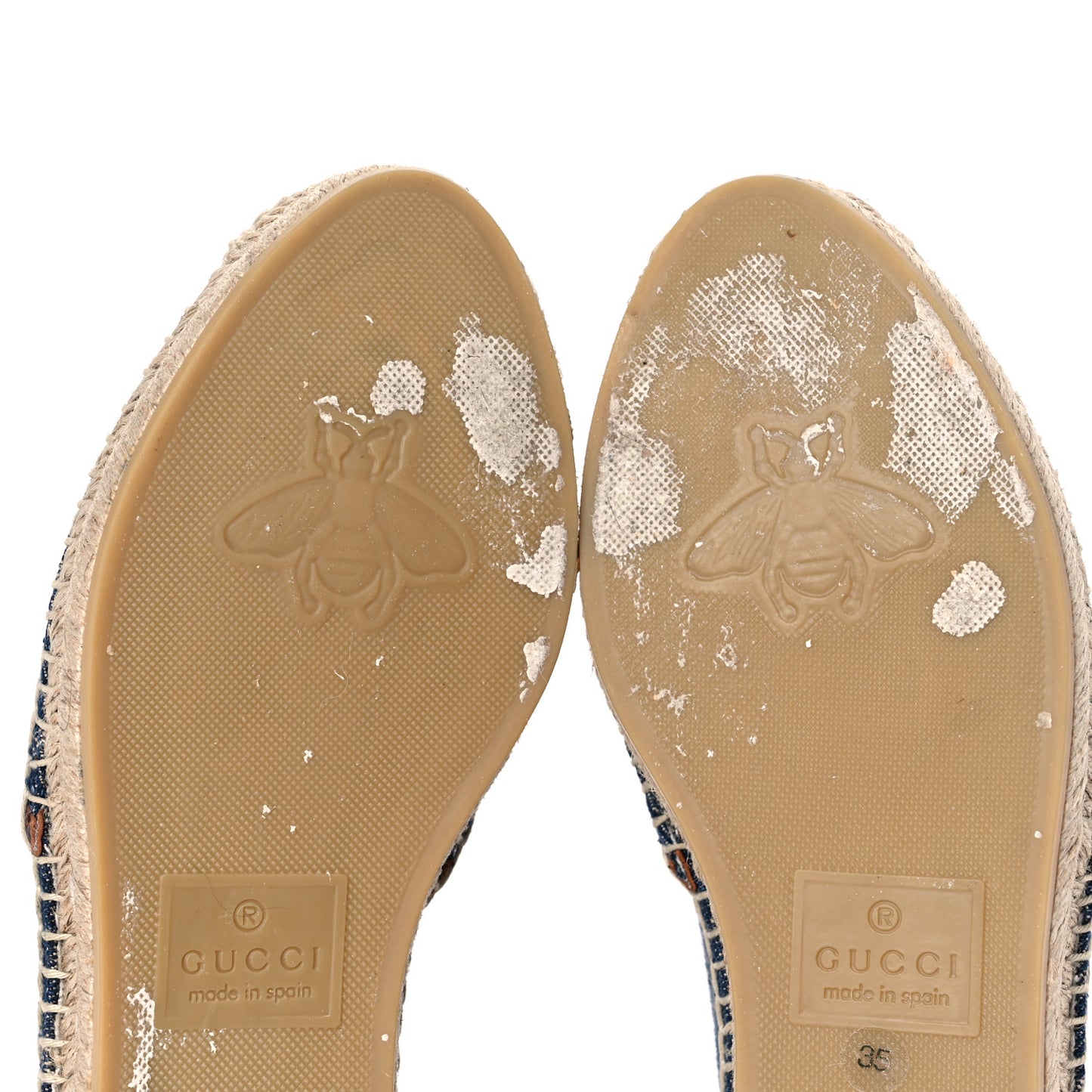 Denim GG Monogram Espadrilles 35 Blue Tea Cuir