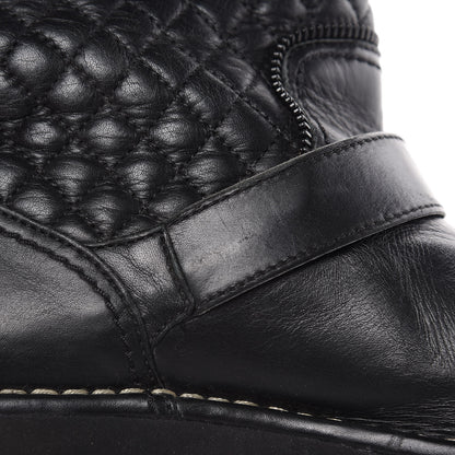 Chanel Calfskin Quilted Biker Boots 38.5 Black 13 of 15