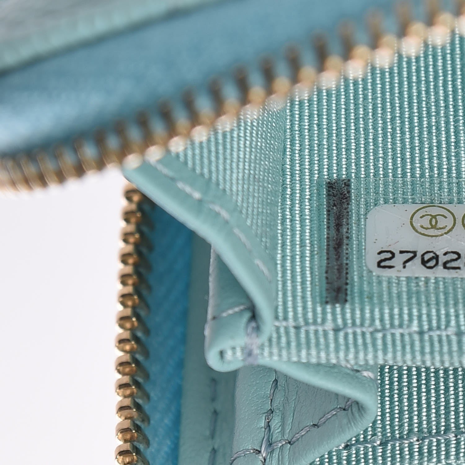 Chanel Caviar Quilted Zip Coin Purse Light Blue 7 of 8