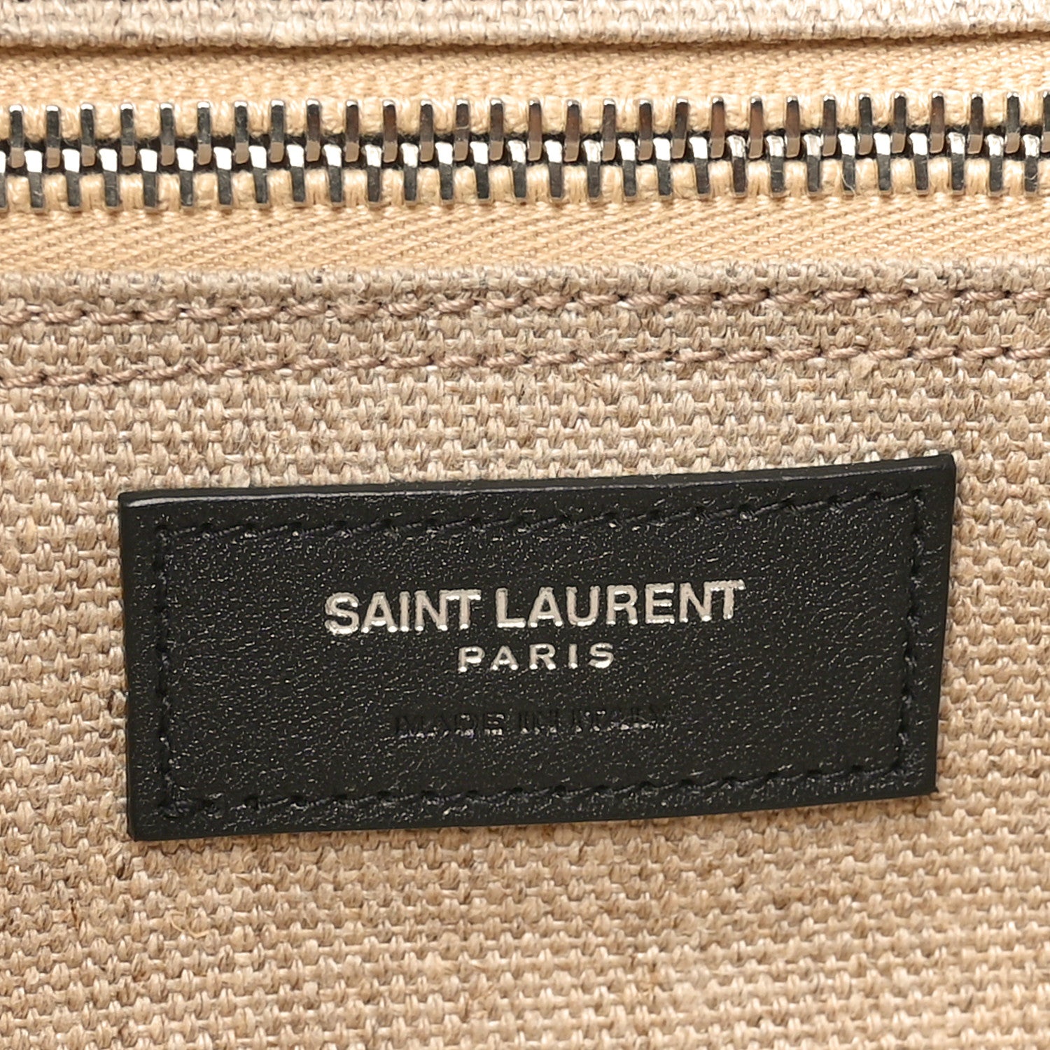 Saint Laurent Linen Calfskin Rive Gauche Tote Greggio Natural 6 of 10