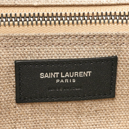 Saint Laurent Linen Calfskin Rive Gauche Tote Greggio Natural 6 of 10