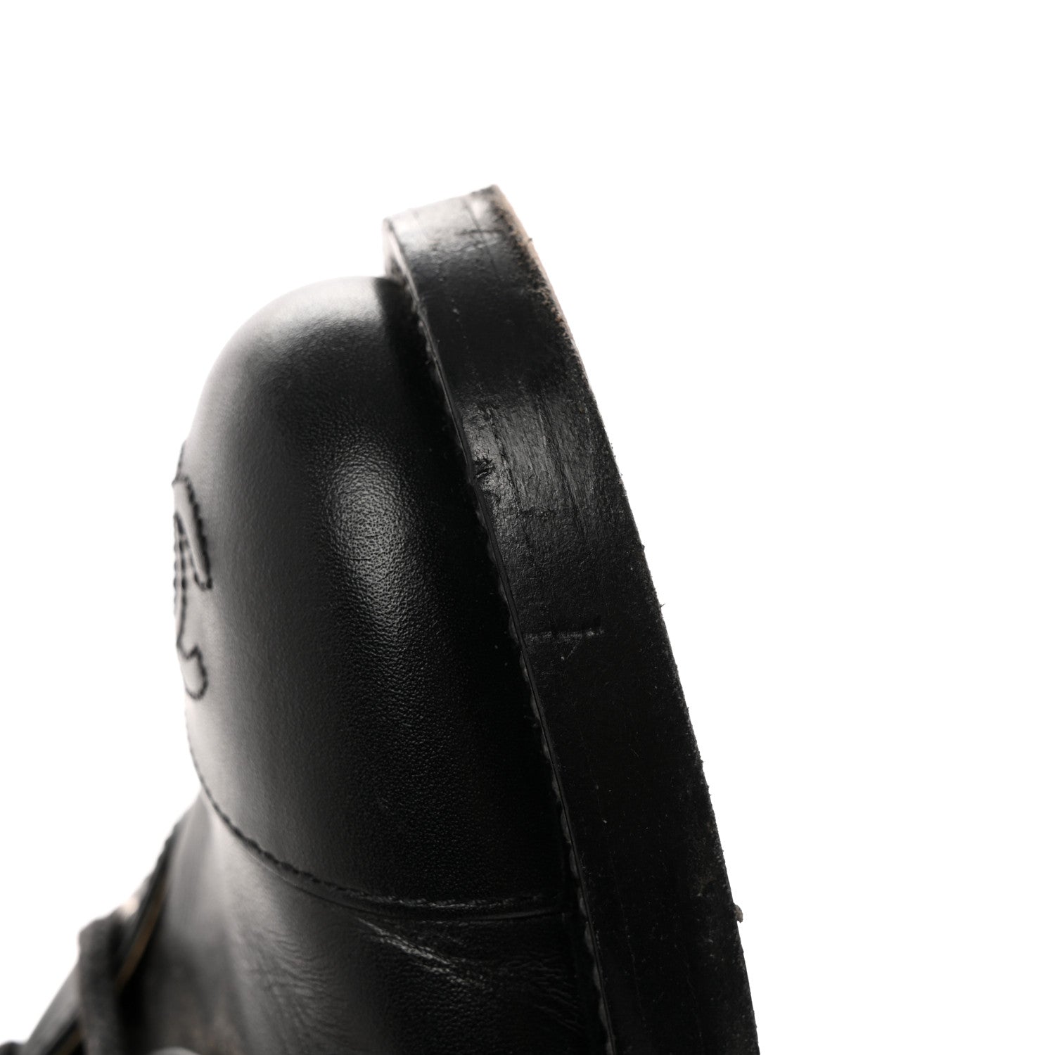 Chanel Calfskin Lace Up Combat Boots 36 Black 12 of 16