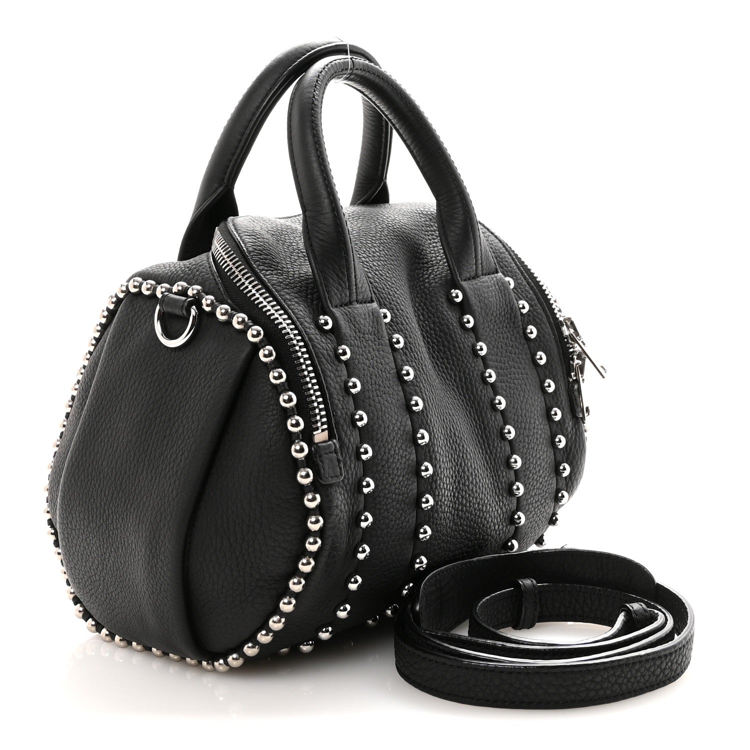 Alexander Wang Calfskin Studded Rockie Matte Black Rhodium Hardware 3 of 9