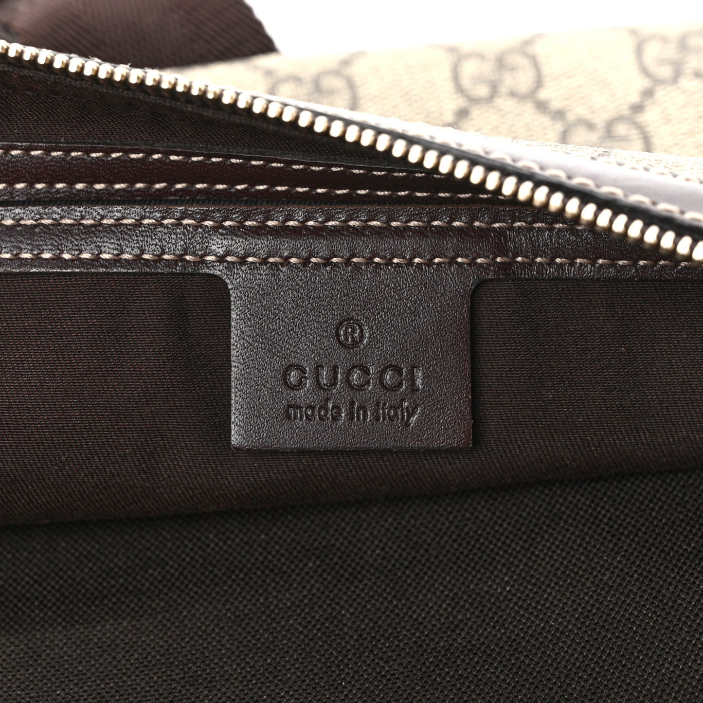 GG Supreme Monogram Belt Bag Dark Brown