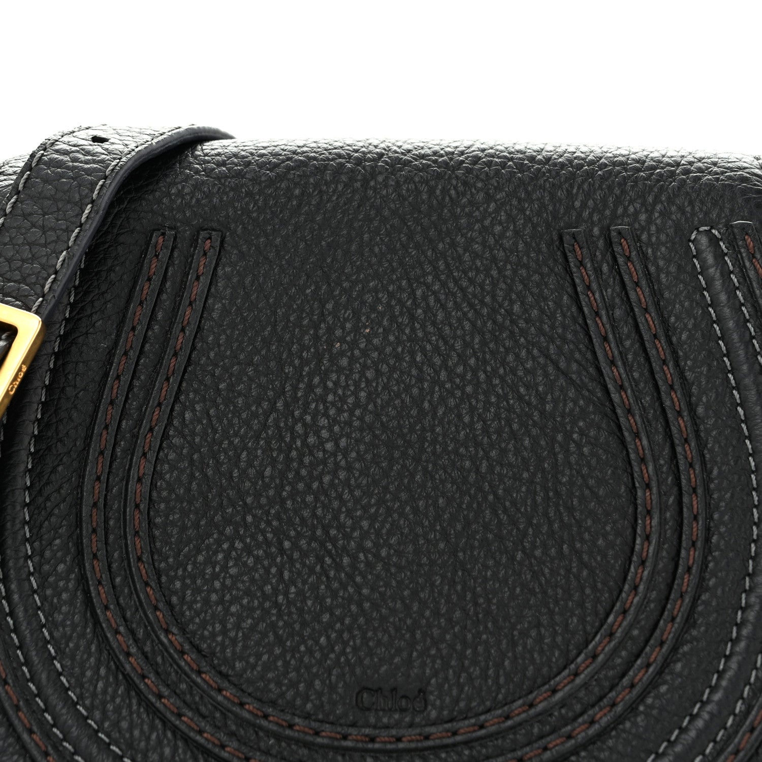 Chloe Grained Calfskin Small Marcie Saddle Bag Black 8 of 15