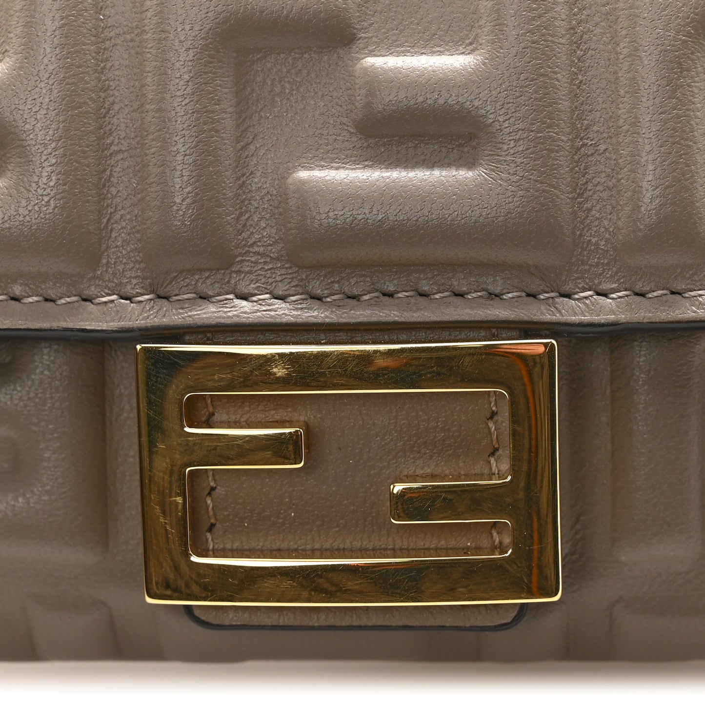 Nappa Matisse FF Embossed Continental Wallet On Chain Tortora