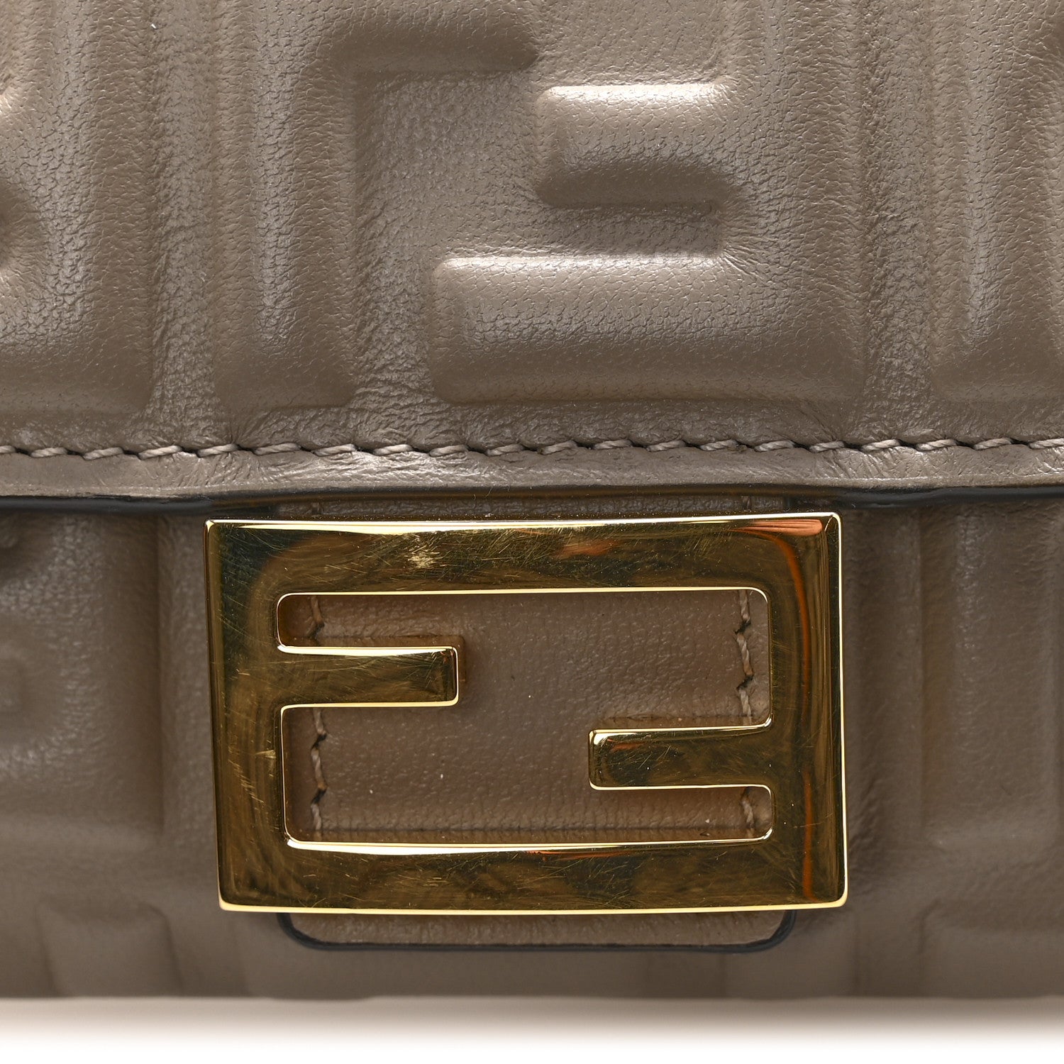 Fendi Nappa Matisse FF Embossed Continental Wallet On Chain Tortora 11 of 12