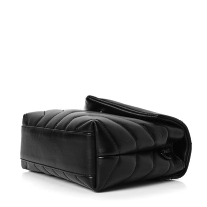 Saint Laurent Calfskin Y Quilted Monogram Toy Loulou Crossbody Bag Black 4 of 8